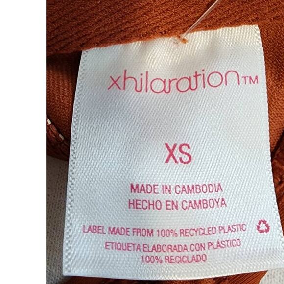 Xhilaration Jrs Smocked Top + High Leg Side Tie String Bikini Bottoms Rust XS - Picture 7 of 10